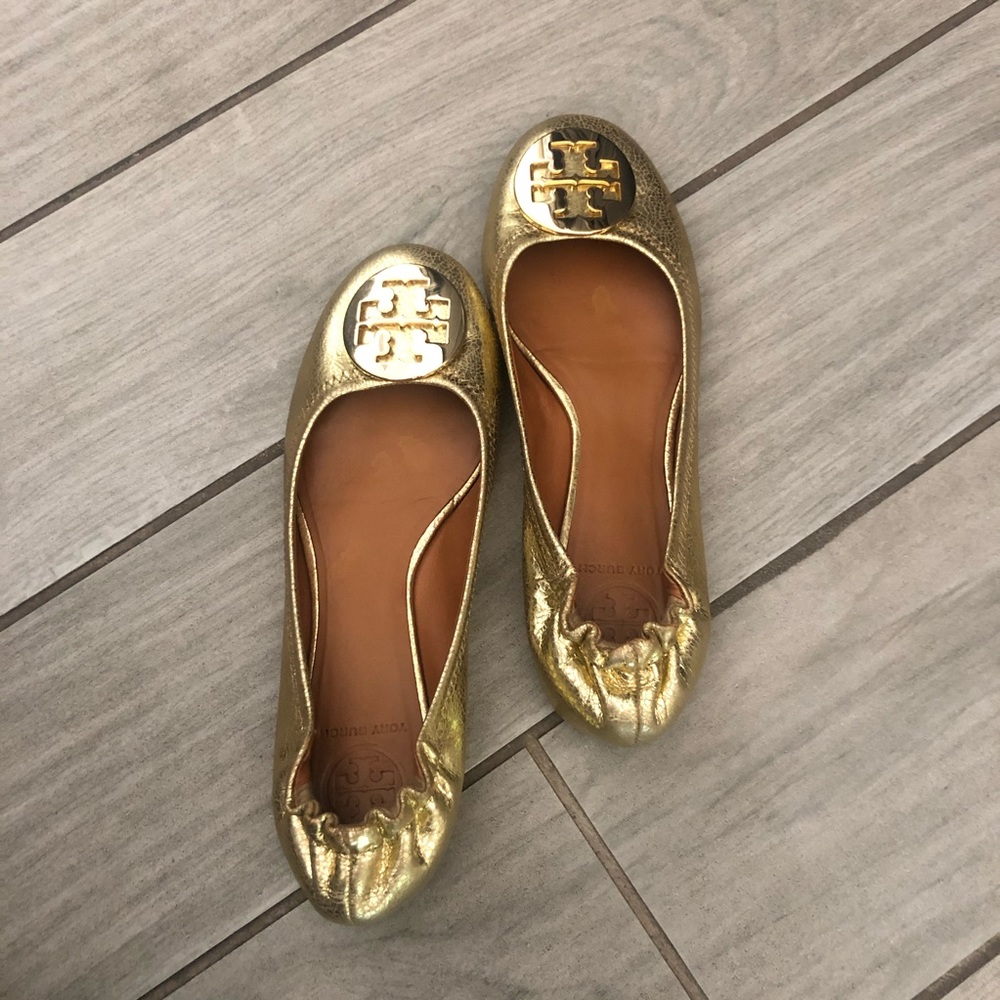 Tory Burch Reva Metallic Ballerina Flats🔥 - Picture 10 of 11
